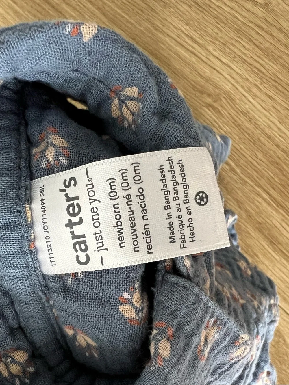 Carter's Blue Short-Sleeve Button Down Shirt Size Newborn